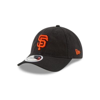 Black San Francisco Giants Hat - New Era MLB Packable 9TWENTY Adjustable Caps USA3921607